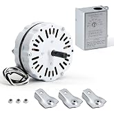 Criditpid Replacement F0510B2497 Lomanco Power Vent Attic Fan Motor &amp; 58033 Adjustable Thermostat Switch Kit, F0510B2944 White Motor 1/10hp, 1100RPM, 115Volts, 58033 Temperature Range: 60&deg;F to 120&deg;F.
