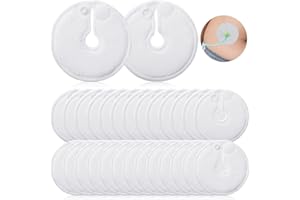 Sosation 56 Pack G Tube Button Covers Pads Holder Peritoneal Abdominal Feeding Supplies Soft Absorbent Cotton Nursing Pads Peg Tube Accessories, White, 3 Inch