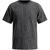 ZDNPX Men's Sequin Print T-Shirt Round Neck, Short Sleeves Soft Stretch Fabric Casual Relaxed fit Printed top