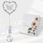 Elivida Sympathy Gift for Lose of Loved Ones, Grief Memorial Suncatcher Ornament for Loss of Mom Dad, Bereavement Crystal Rainbow Maker, Unique Heart Shaped Hanging Decorations for Daily Remembrance