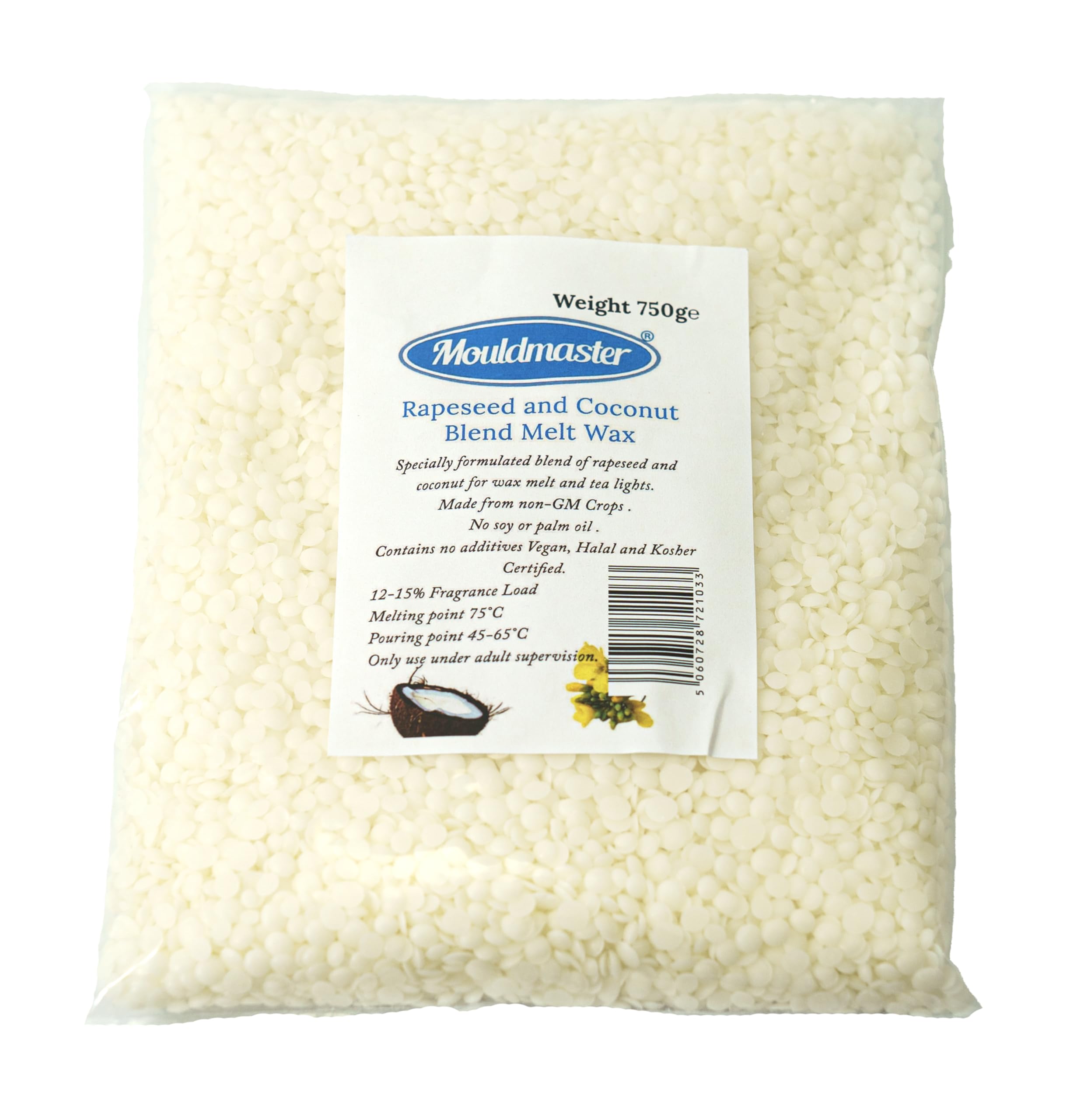Rapeseed and Coconut Blend Melt Wax 750g, White