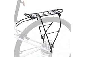 L-TWOO Bike Rear Rack Lightweight Alloy Aluminium Bike Cargo Rack with Adjustable Height for Bike of Back for 24"-28"/700C Bikes for Mountain Bike Road Bike