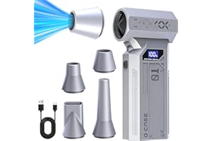 Ryebme Silver-Grey Turbo Jet Blower Mini Compressed Air Duster Cordless Handheld Car Snow Blower Electric Dust Removal