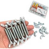 Matrelt 20 Sets 1/4"-20 x1-1/2 Wing Screw Bolts and Wing Nut Kit Butterfly Screws and Nut with Hand Twist Tighten Wing Head Zinc Plated Hardware Fitting Fastenings Assortment Kit