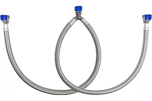 HOMYEP Quick Connect Faucet Water Supply Lines, 20 Inch, Widespread Bathroom Sink Faucets Replacement Fast Lock Pipe Hose, V-Shape, Braided Stainless Steel