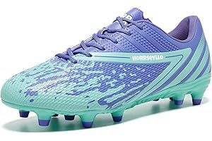 HORRSEYLLO Soccer Cleats for Men and Women Professional Football Training Shoes Outdoor Durable Firm Ground Lightweight Adult
