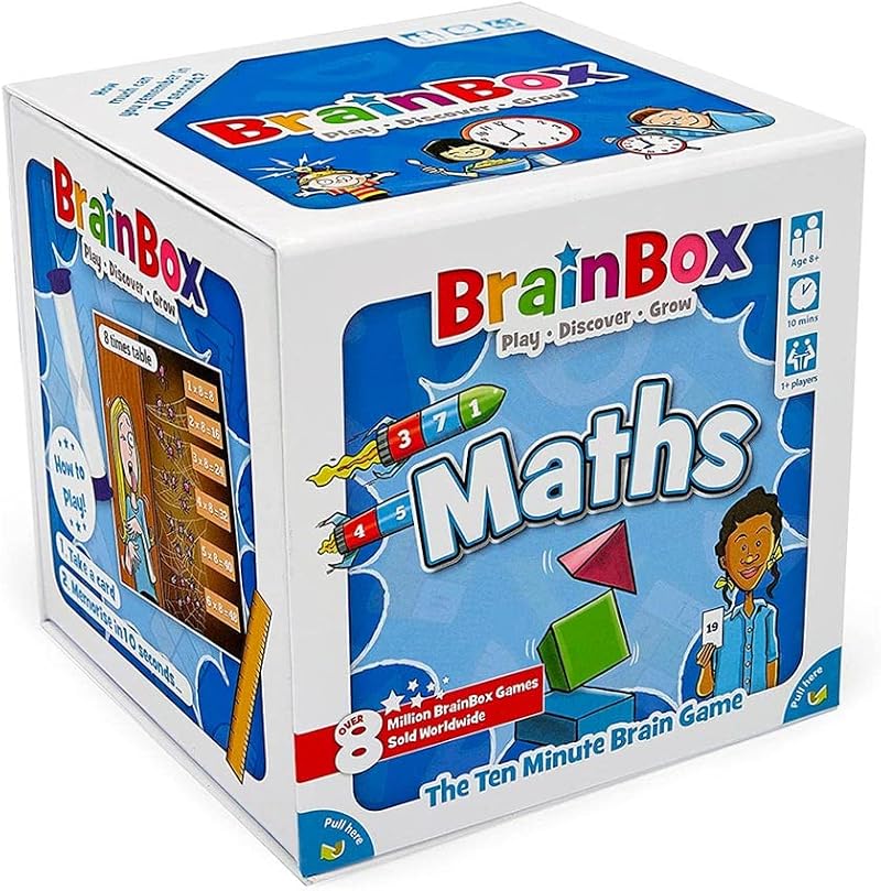 BrainBox Maths Card Game - Brand Brain Box, 440 Questions, 55 Cards, 8+