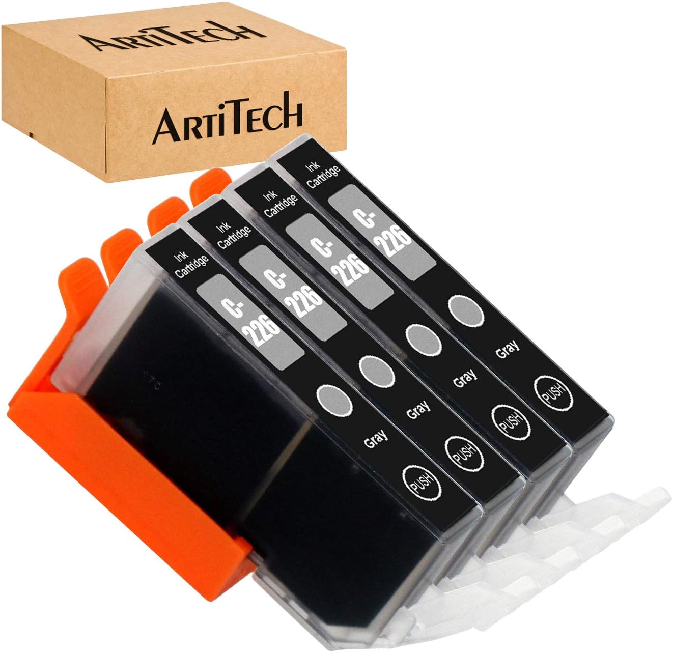 Compatible Ink Cartridges Replacement for Canon CLI 226 CLI-226 Gray CLI-226 GY Ink Cartridges 4 Pack Work With Cannon PIXMA MG5120 PIXMA MG5320 PIXMA MG6220 PIXMA MX712 PIXMA MX882 Printers