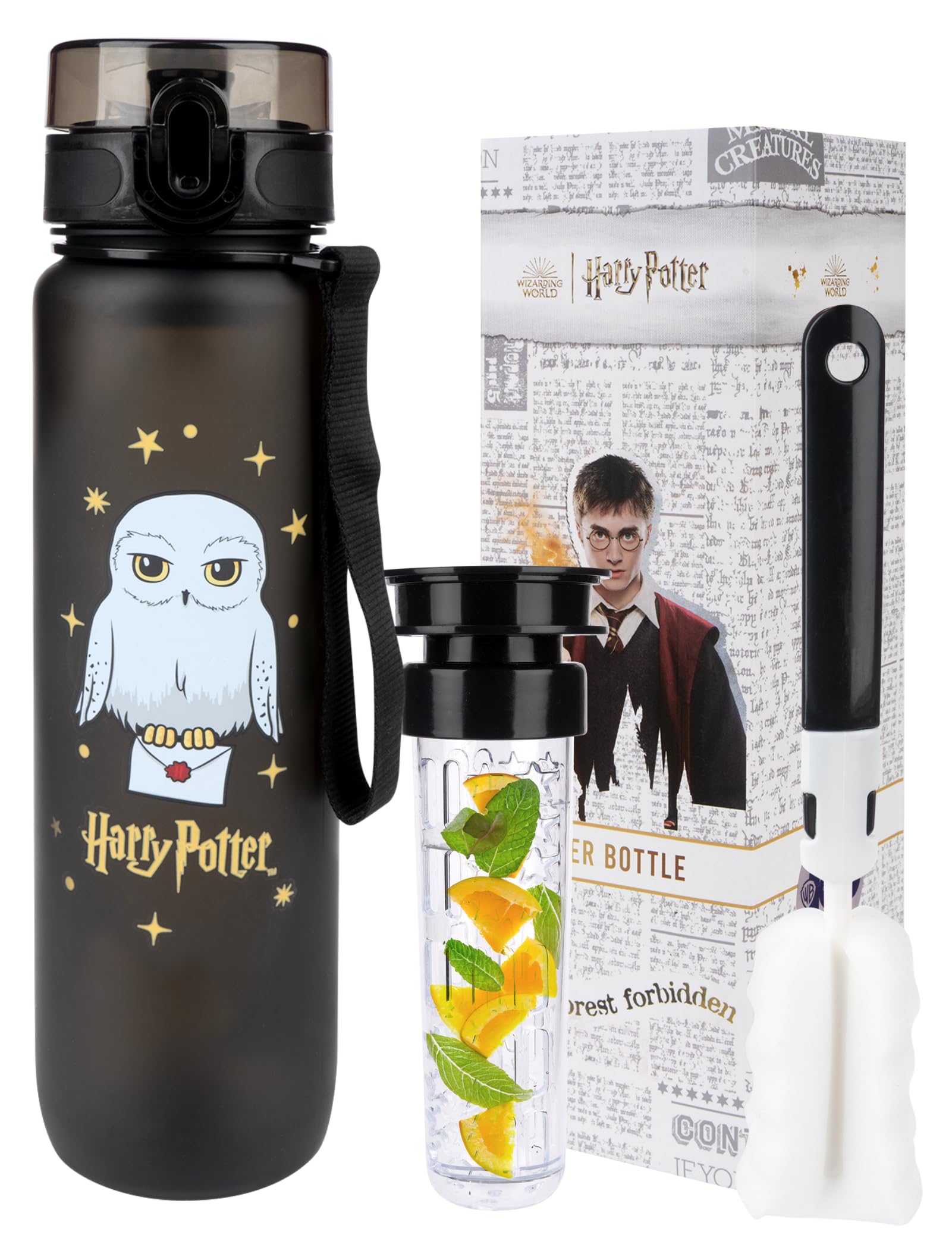 MOMO WAY Wizarding World Harry Potter Drinking Bottle Tritan Water Bottle BPA Free Reusable for School Sports Fitness Gym Easy Closure Gift for Men Women and Children Harry Potter 1000ml