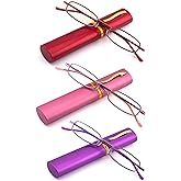 SOPHILY 3 Pack Slim Pocket Reading Glasses for Men Women Blue Light Blocking Compact Readers Spring Hinge Metal Frame