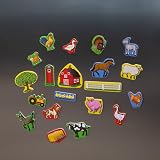 Melissa & Doug Farm Animal Magnets Set 20 Wooden Fridge Magnets Toddler view 9