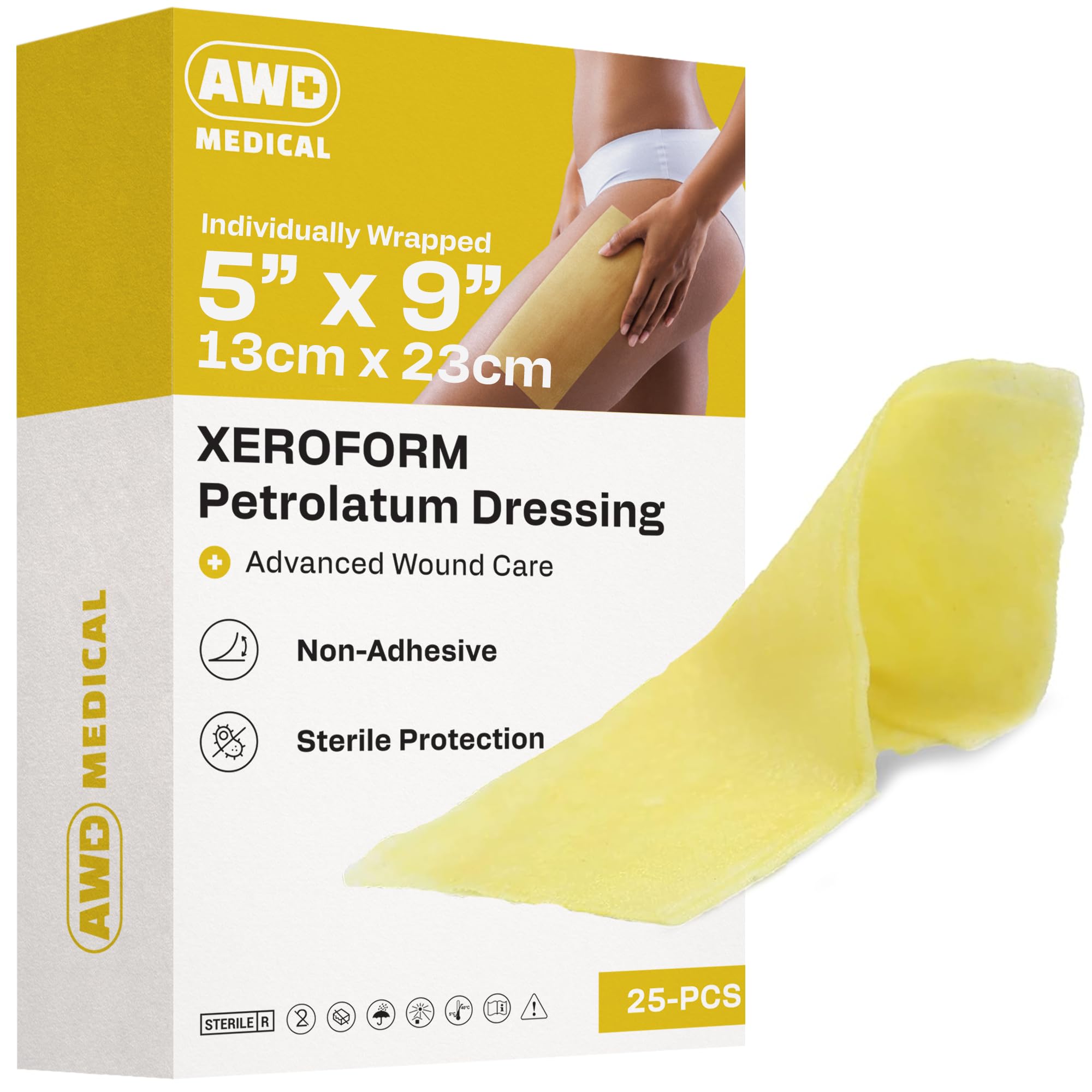 AWD Medical Xeroform Petrolatum Dressing 5x9 - Non-Adhering 5"x9" (25 Pack)  | eBay