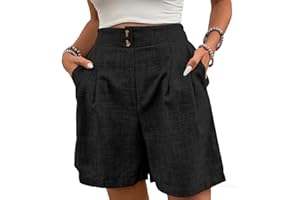 Y2K Shorts for Women Loose Ruched Front Button Wide Legs Casual Straight Comfy Soft Beach Vacation Outfits