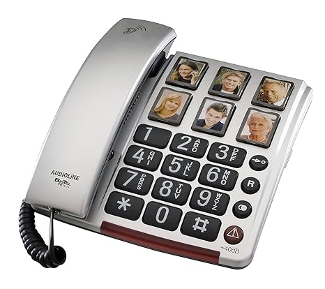 amplicomms BIGTel 40 Plus, Großtastentelefon, Silber