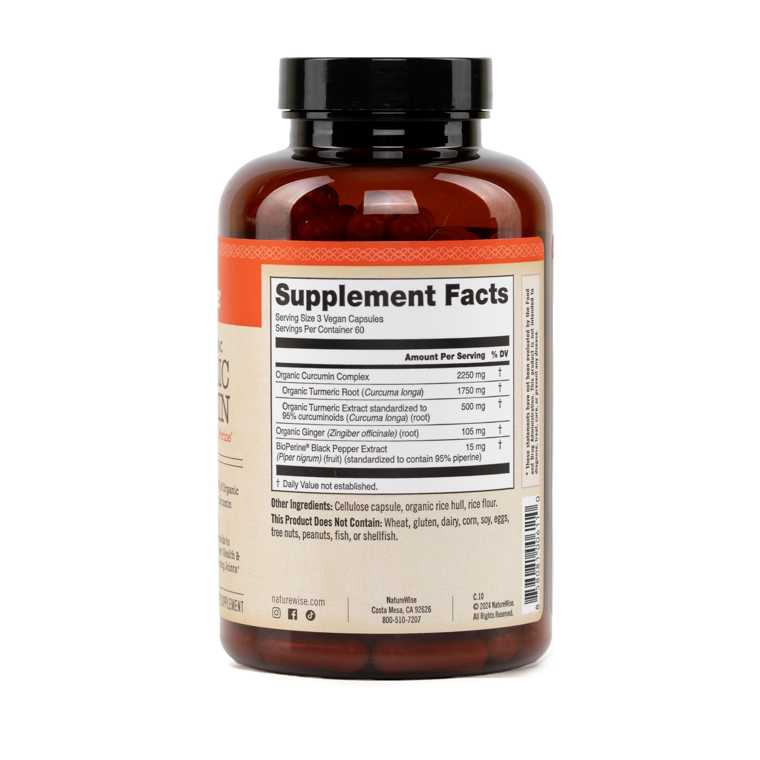 NatureWise Curcumin Turmeric 2250mg - 95% Curcuminoids & BioPerine Black Pepper Extract for Advanced Absorption - Daily Joint and Immune Health Support - Vegan, Non-GMO, 180 Count[60-Day Supply]