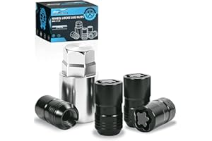 SVIPXOXO Wheel Locks Lug Nuts M14 x 1.50 Fits Chevrolet Silverado Toyota Tundra Ford F-150 GMC Yukon Dodge RAM Cadillac Escalade Acura MDX Grand Cherokee and More 13/16" Hex Key Cone Seat Replace 24216
