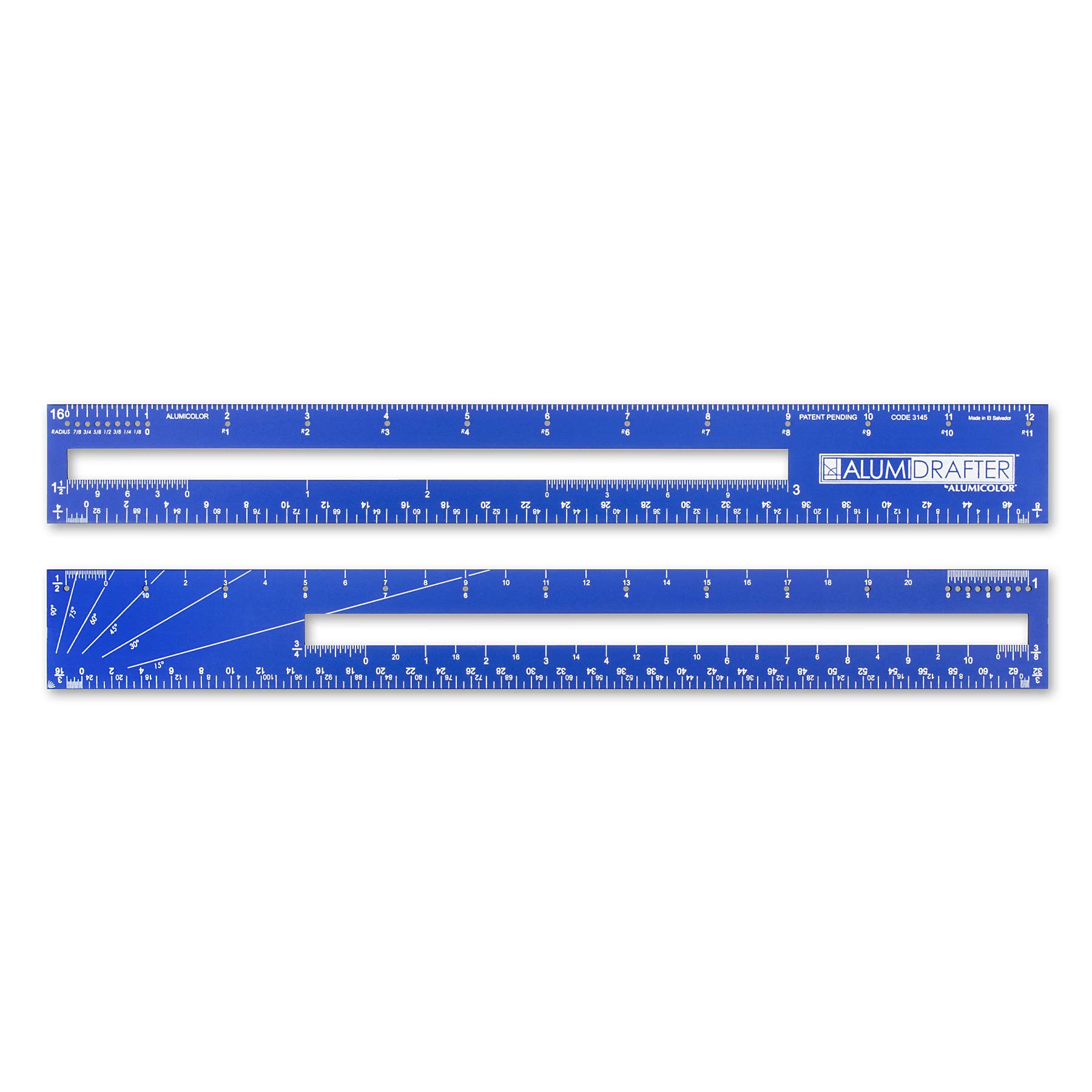 Alumicolor 3145-5 AlumiDrafter Architect Drafting Tool, 12 in, Blue
