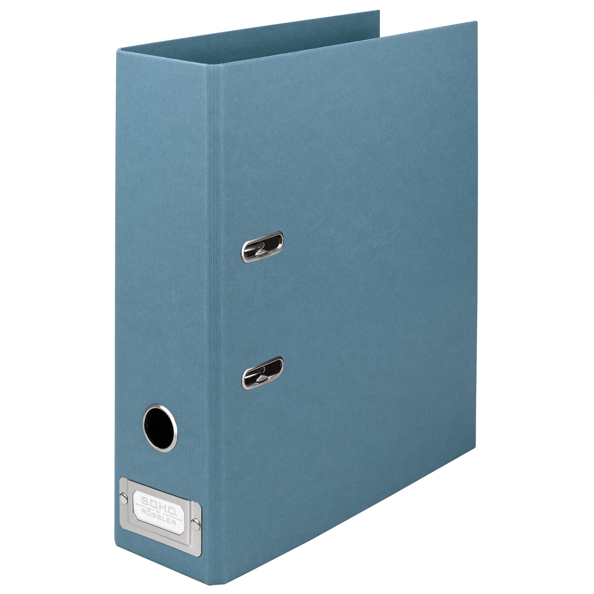 Rössler S.O.H.O. 80mm Spine A4 Lever Arch File with Metal Index Holder - Denim