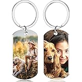 Custom Keychain with Picture, Porte Cle Personnalisé, Personalized Gifts for Women Men Dad Boyfriend Christmas, Father's Day