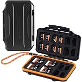 K&amp;F CONCEPT 36 Slots Memory Card Case for SD Micro SD SDXC SDHC TF | Anti-Shock Carrying Storage Card Holder Water-Resistant for 24 Micro SD SDXC SDHC TF Cards and 12 SD SDXC SDHC Cards, PM03