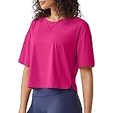 G4Free Short Sleeve Crop Workout Tops for Women Loose Fit Cotton Basic T-Shirts