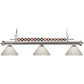 Z-Lite 170BN-PWH 3 Billiard Light, Brushed Nickel