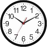 Rohioue Wall Clock Analog 18 Inch Black Battery Operated Silent Clock | Large, Easy To Read, Non Ticking, Round, Accurate, Kitchen, Living Room, Classroom, Office, School