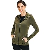 ZSOSBA METARINO Merino Wool Jacket Women's Zip Up Hoodie Long Sleeve Casual Coat for Hiking,Hunting,Cycling,Sports
