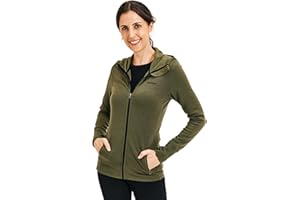 ZSOSBA METARINO Merino Wool Jacket Women's Zip Up Hoodie Long Sleeve Casual Coat for Hiking,Hunting,Cycling,Sports