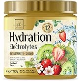 Hydration Electrolyte Drink Mix – Rapid Hydration Powder with 6 Electrolytes & Minerals Daily Replenisher Zero Sugar, Keto, Vegan, Non-GMO & Sugar-Free Electrolyte Powder Tub - 60 Servings