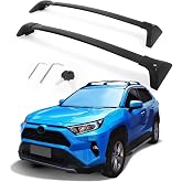 Autekcomma Lockable 260lbs Roof Rack Crossbar for Toyota RAV4 2019-2025 | Not Fit 2024 LE/Adventure/TRD Off-Road/Hybrid Woodland Edition, Black Matte Aluminum Anti-Corrosion Crossbar