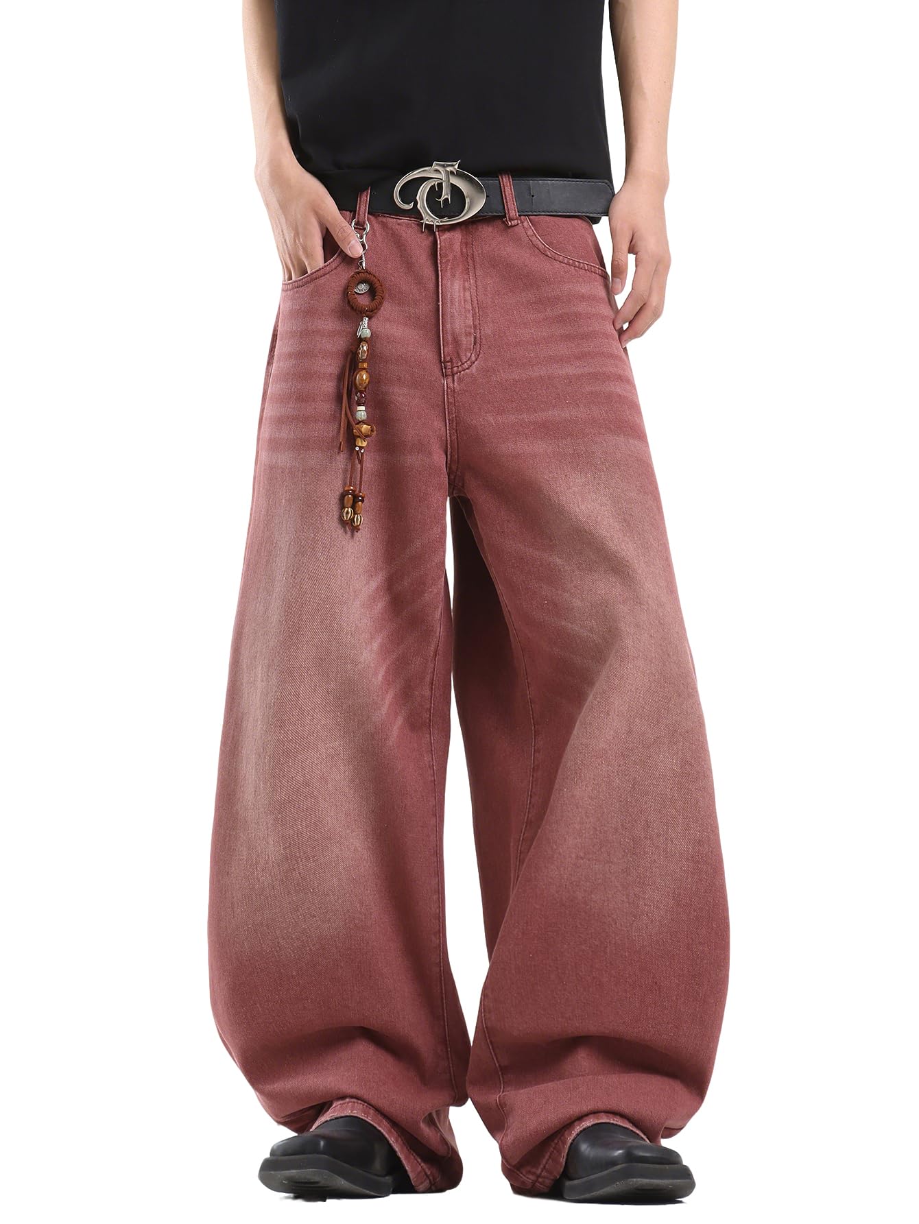 DFGIGT Mens Streetwear Hip Hop Baggy Jeans Wide Leg