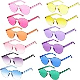 12 Pack Colored Glasses Round Rimless Sunglasses Transparent Candy Colored Sunglasses Tinted Eyewear Cool Sunglasses
