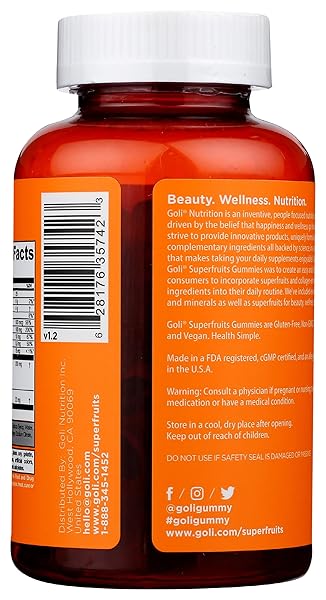 GOLI NUTRITION, GUMMIES SUPERFRUITS MIXED FRUIT, 60 COUNT