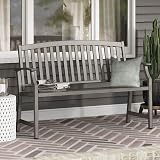 Grand patio Outdoor Bench Aluminum Steel Frame 300kg Capacity Gray view 7