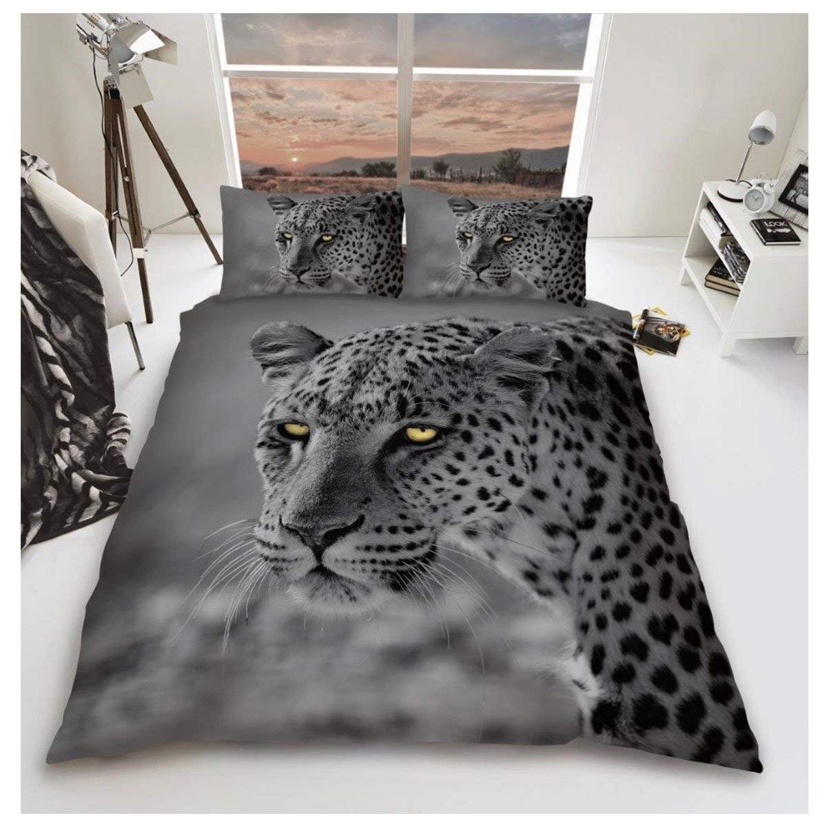 Grey leopard cover Luxurious Quality