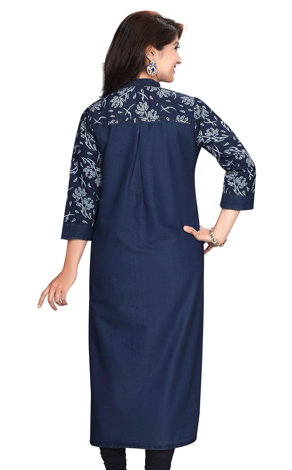 meher impex women's denim long kurti