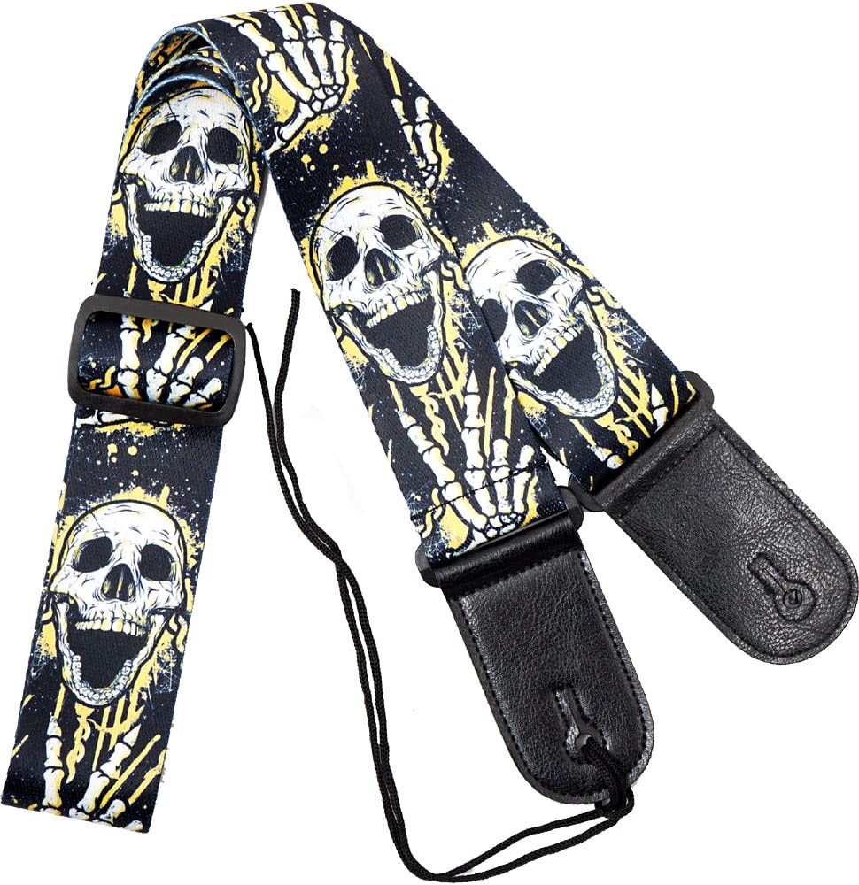 GREMLIN Fabric Guitar Strap. Skulls