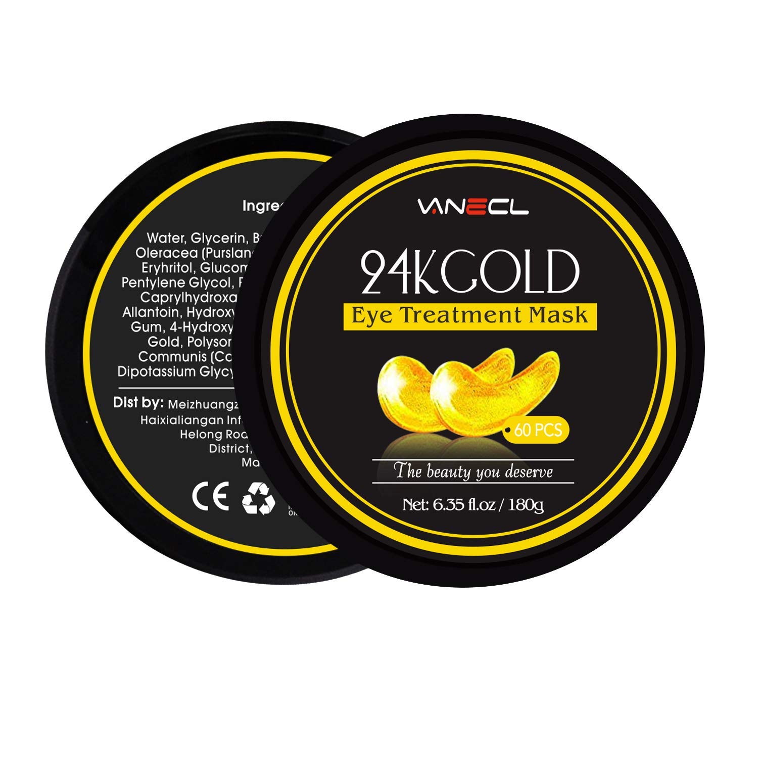 Vanecl Under Eye Patches, 24K Gold Eye Mask with Collagen, Anti Aging Patches, for Dark Circles, Puffiness, Dry Eyes, Fine Lines, Wrinkles - 120PCS : Beauty