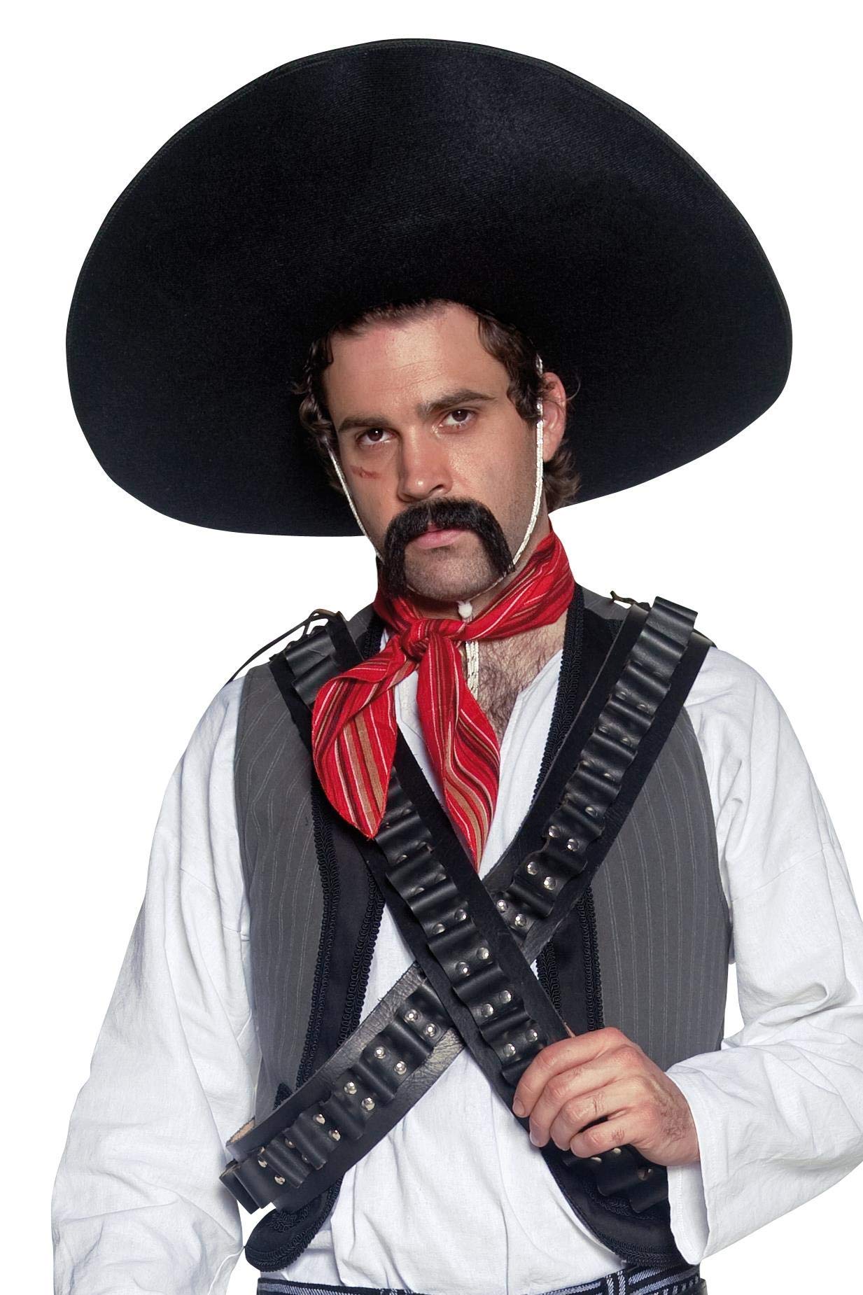 Smiffys Authentic Mexican Bandit Sombrero, Black , Cowboys and Indians Fancy Dress, Adult Dress Up Hats