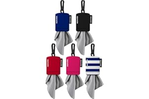 SPUDZ Ultra Variety Pack | Five 6" x 6" Microfiber Towels w/Neoprene Pouches | Premium Microfiber Cleaning Cloths for Laptops, Lenses, Cameras, Screens, and More | 5 Color Variety Pack (General)