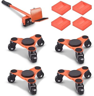 Ronlap 6-Inch Steel Tri-Dolly 3-Wheel Furniture Mover 200 KG Capacity 4 Pack