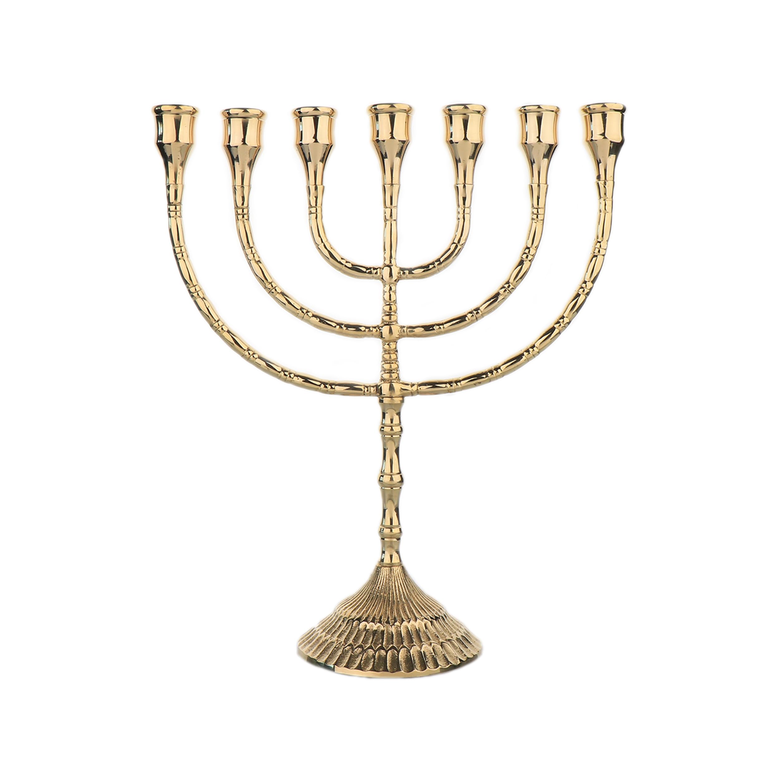 NKlaus Menorah 30cm high 7pcs candlestick for candles up to Ø 2cm Candlestick large Candlestick brass gold shiny 2880