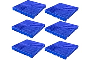 TMINEL Plastic Pallets for Basement Storage Lightweight Plastic Pallets with Plastic Grate Nestable Plastic Pallets for Indoor and Outdoor Waterproof Storage(6pcs-15.74 * 15.74 * 1.96in)