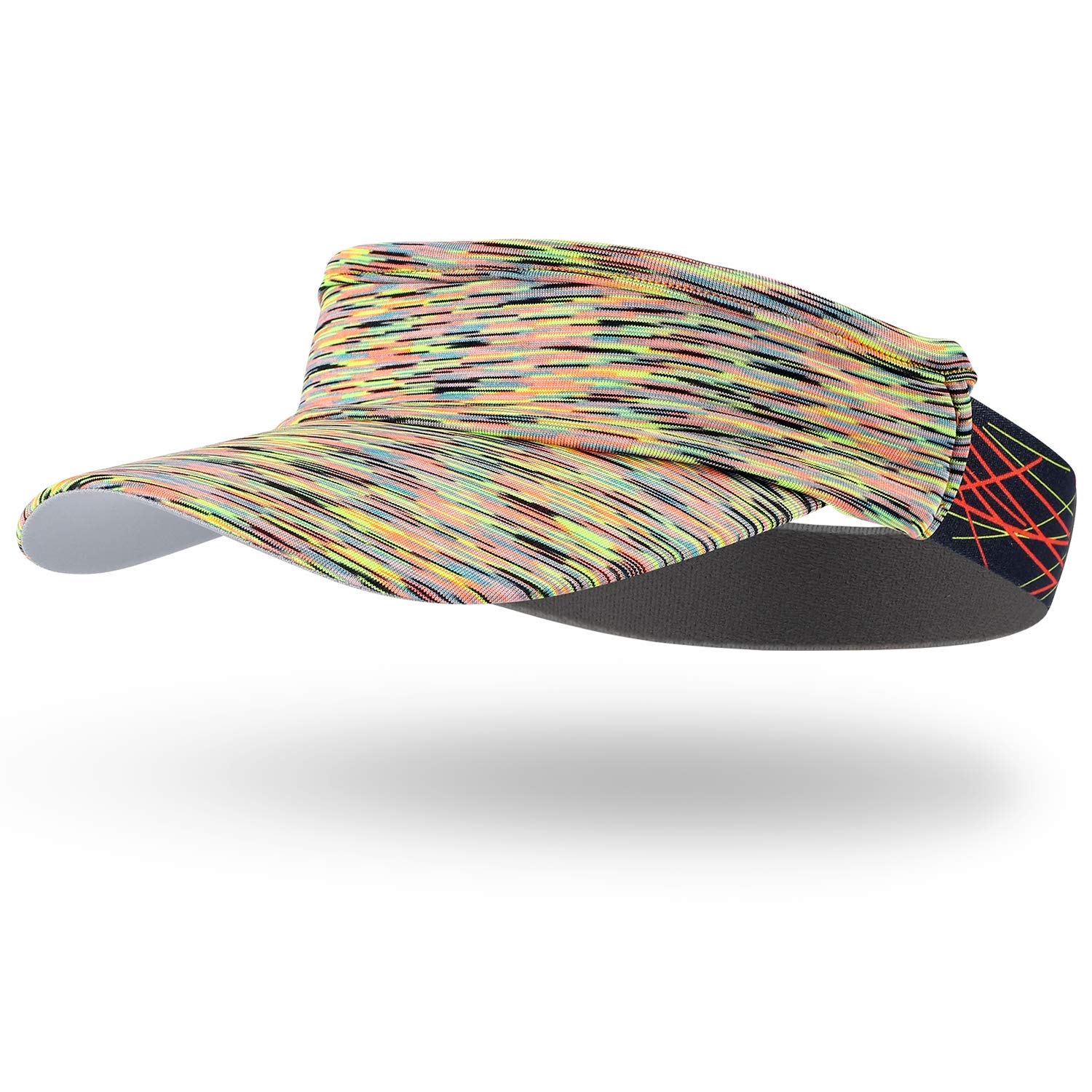 Arcweg Sun Visor Hat Women Men Sweat Absorption Sports Headband Elastic with Brim UV Protection UPF 50+ Foldable Sports Fashion Sun Cap Opti-Vent Sweatband Quick Drying 20.5''-22'' Yellow