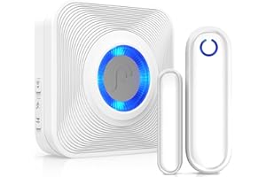 Fosmon WaveLink Wireless Door Chime When Door Opens with 500 Feet Range, 58 Tunes, 5 Volume Levels and LED Indicators for Hom