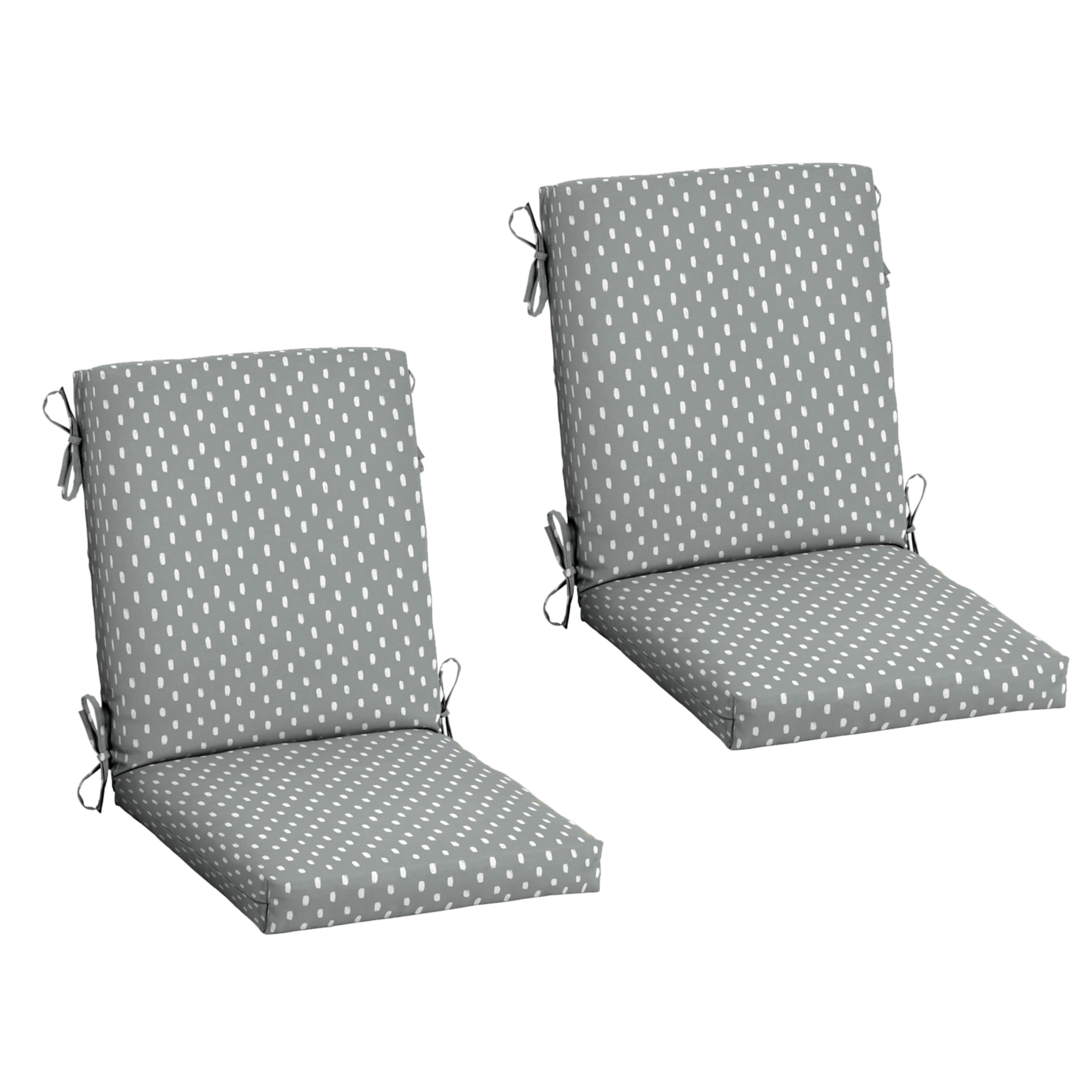 Arden 2-Pack earthFIBER Outdoor Patio Dining Chair Cushion, 20x44, Rain-Proof Seat Pad, Fade-Resistant Outdoor Cushion Stone Grey Dot Image