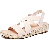 Ataiwee Women's Platform Wedge Heel Sandals - Open-Toe Adjustable Elastic Strappy, Comfortable Insole, lightweight Rubber Sole, Casual Summer Strappy Sandals.