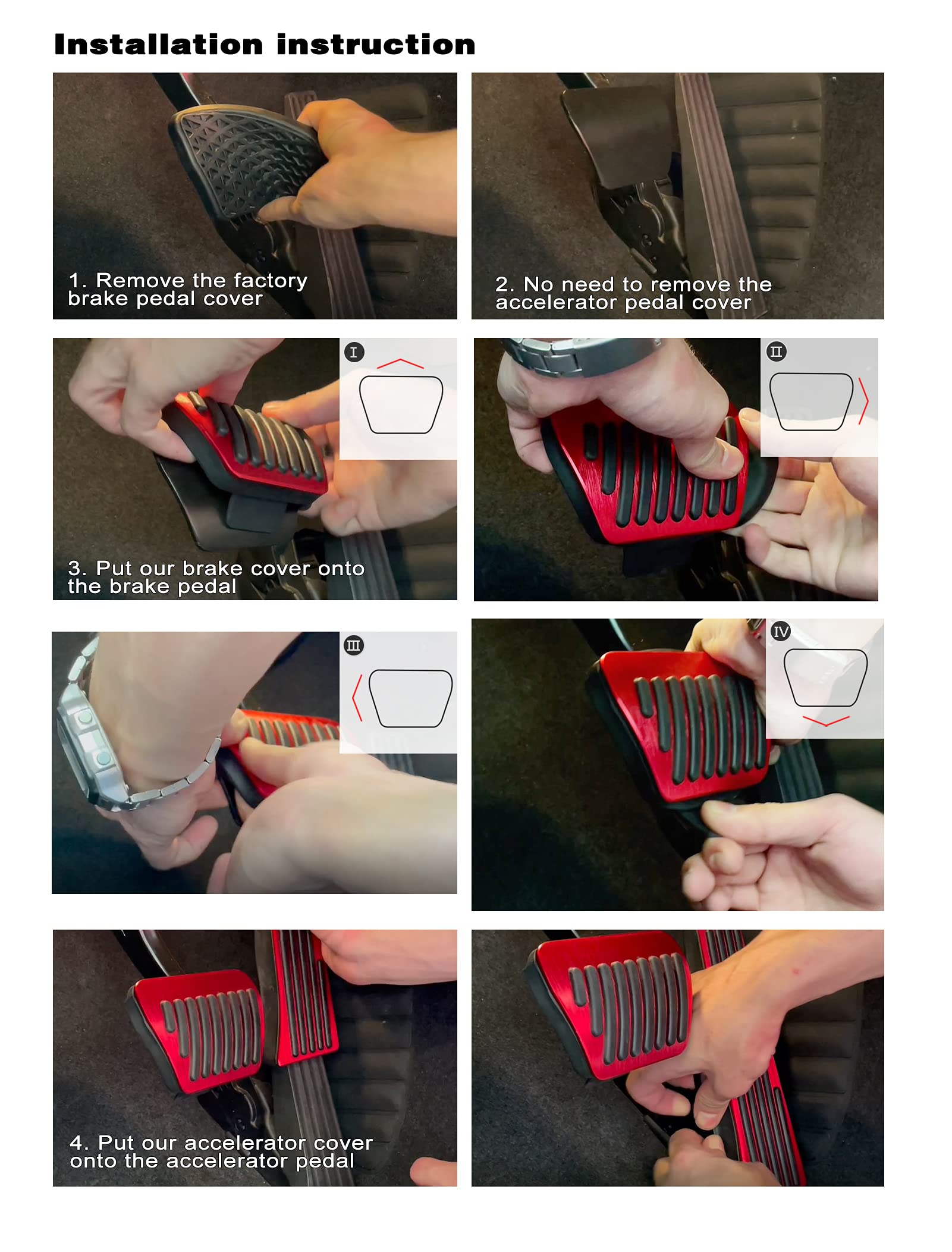 ANFOKAS Compatible with Mazda CX-5 CX-9 3 6 Accessories Anti-Slip Sporty Car Foot Pedal Covers Rest Brake Gas Accelerator Pedal Pads -Red