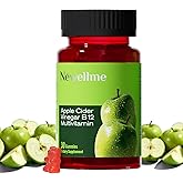 NEWELLME ACV Gummies with The Mother & B12 – Sugar-Free, Great-Tasting Vegan Gummies for Digestion, Metabolism & Daily Energy Support, 30 Count